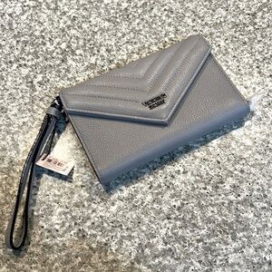 NWT Victorias Secret grey wristlet bag